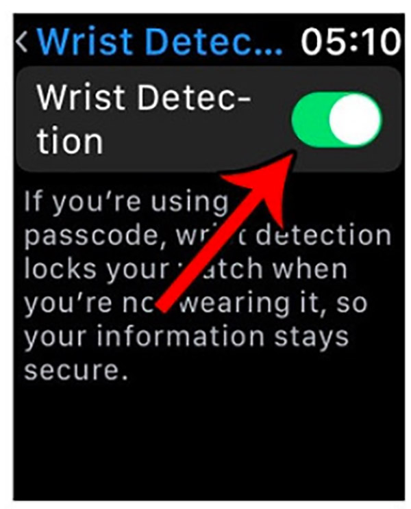 Bật tính năng Phát hiện cổ tay trên Apple Watch của bạn