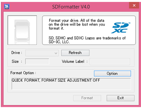 Phần mềm SD Formatter