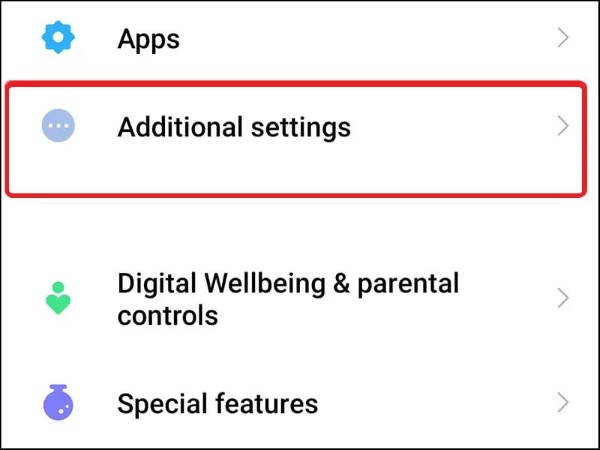 Chọn Cài đặt bổ sung (Additional settings)